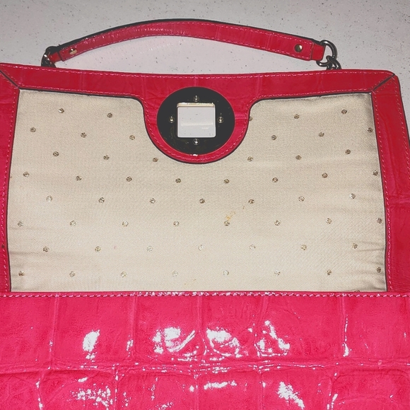 Kate Spade Pink Patent Leather Clutch With Gold Chain Handles GORGEOUS! - Picture 3 of 12